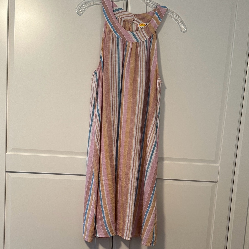 C&C California Multicolor 100% Linen Dress
